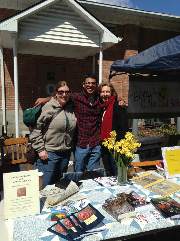 A chilly but beautiful day. May 25, 2013 in Purcellville, VA with authors Linda Sittig and Colin Cutler.