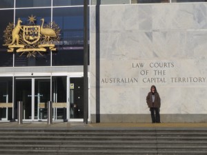 Alana in front of ACT Supreme Court